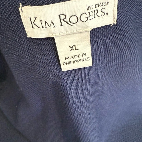 NWOT Kim Roger's Intimates Waterfall Long‎ Sleeve Open Cardigan Navy Size XL - Picture 2 of 5